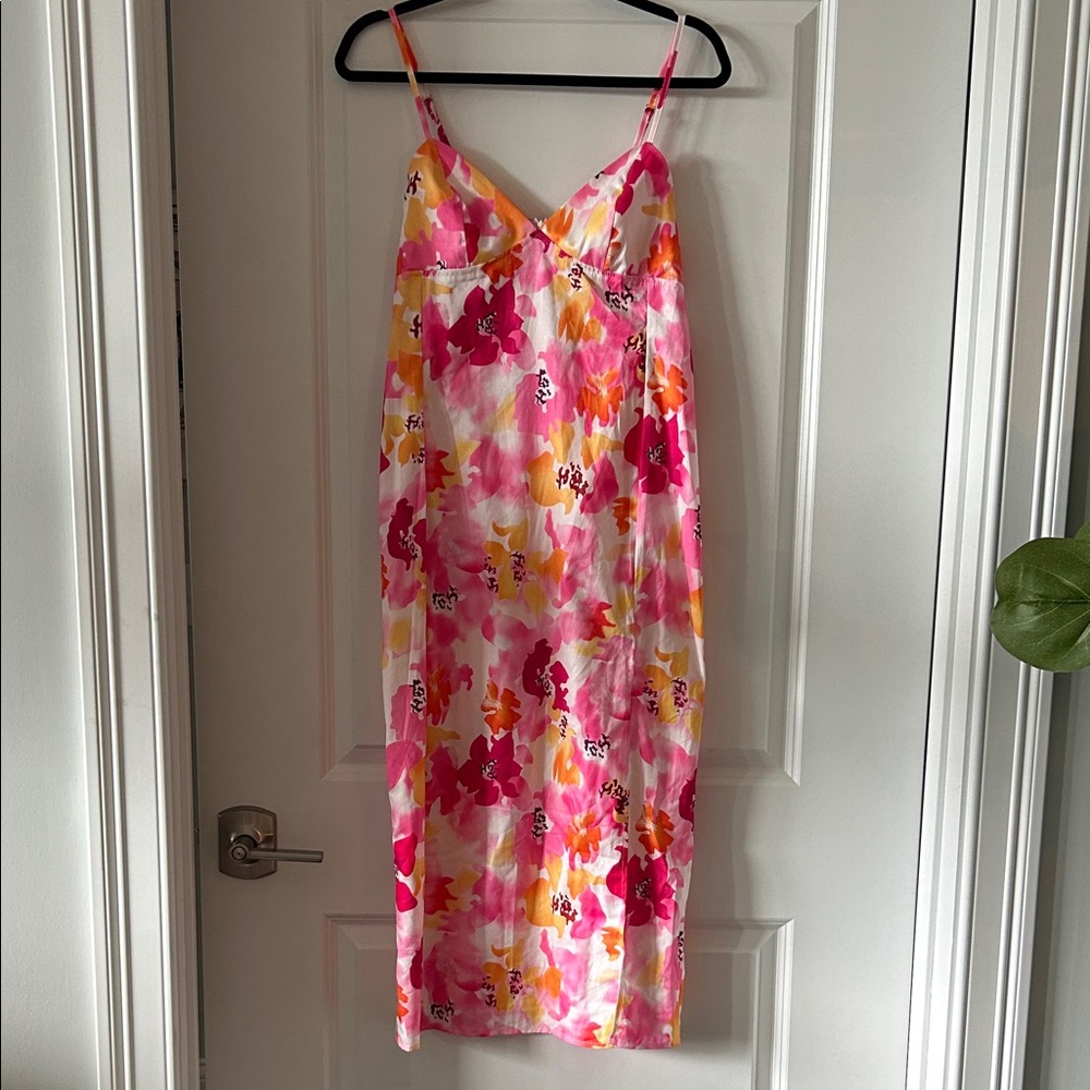 Floral Pink and Orange Slip Dress